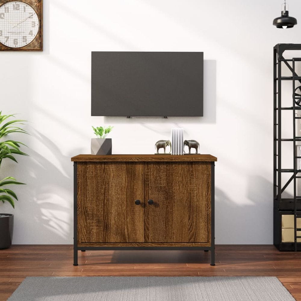 Vidaxl TV skrinka s dvierkami hnedý dub 60x35x45 cm spracované drevo